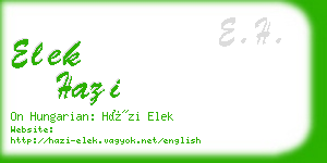 elek hazi business card